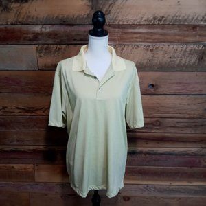 Bermuda Sands Mens size Large Golf Shirt Yellow black stripes short sleeve Polo